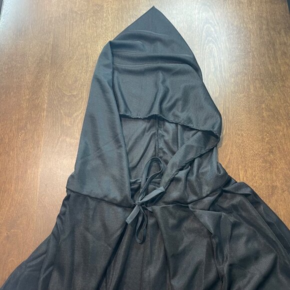 Unbranded Grim Reaper Costume Unisex Adult One Size Black Cape Halloween NEW - Picture 3 of 3